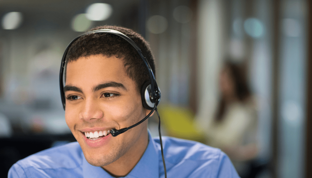 smiling customer service rep
